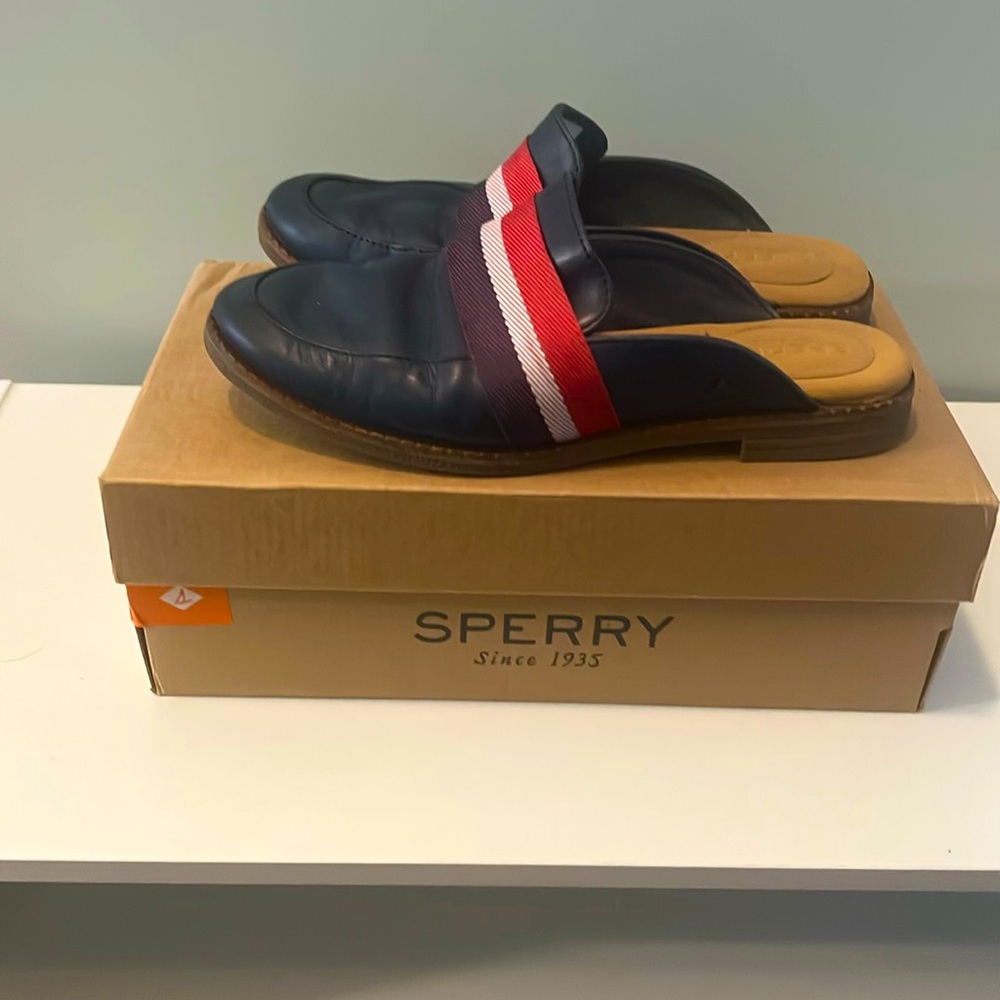 Sperry mules in patriotic colors!